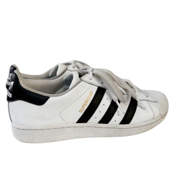 Adidas Originals Superstar Sneakers Size 7 White Leather Signature Shell Toe - Picture 5 of 12